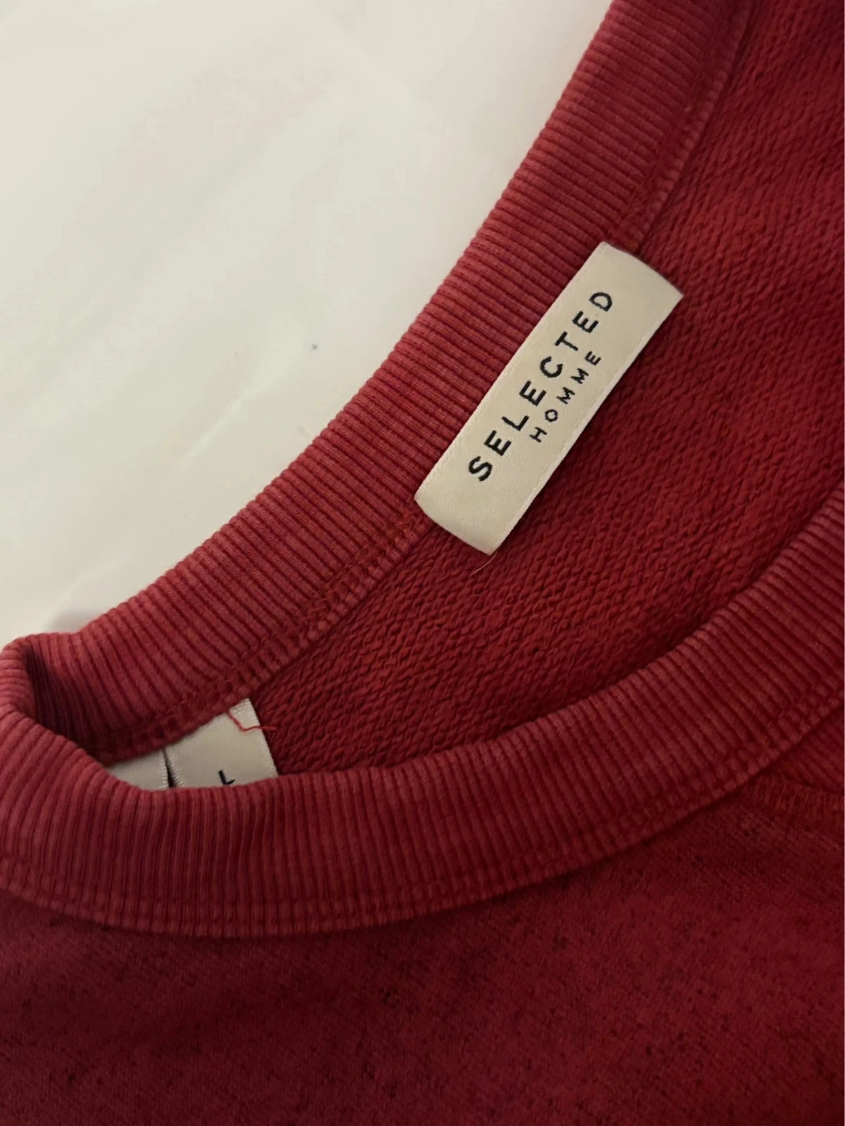 Moletom redondo vermelho tijolo mesclado Selected Homme 100% algodão masculino L – photo 6